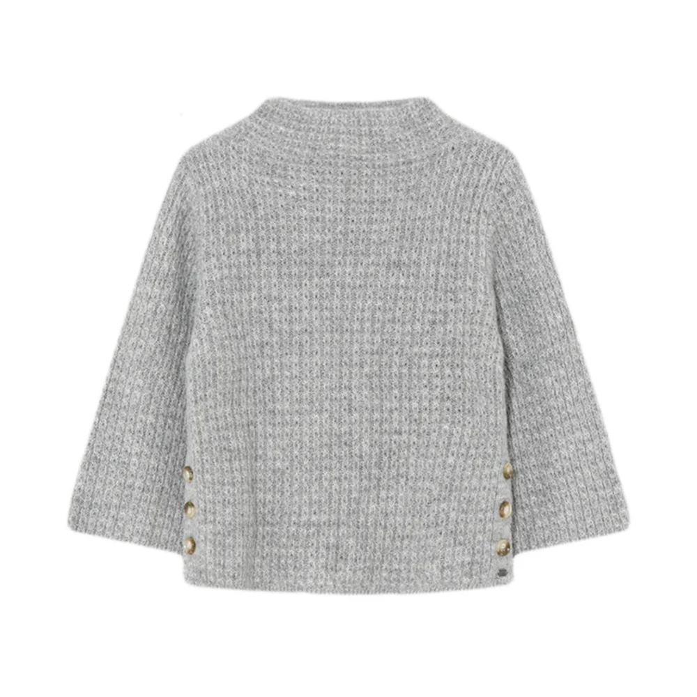 Gustav Turtle Knit Trui met Wijde Mouwen Gray Dames