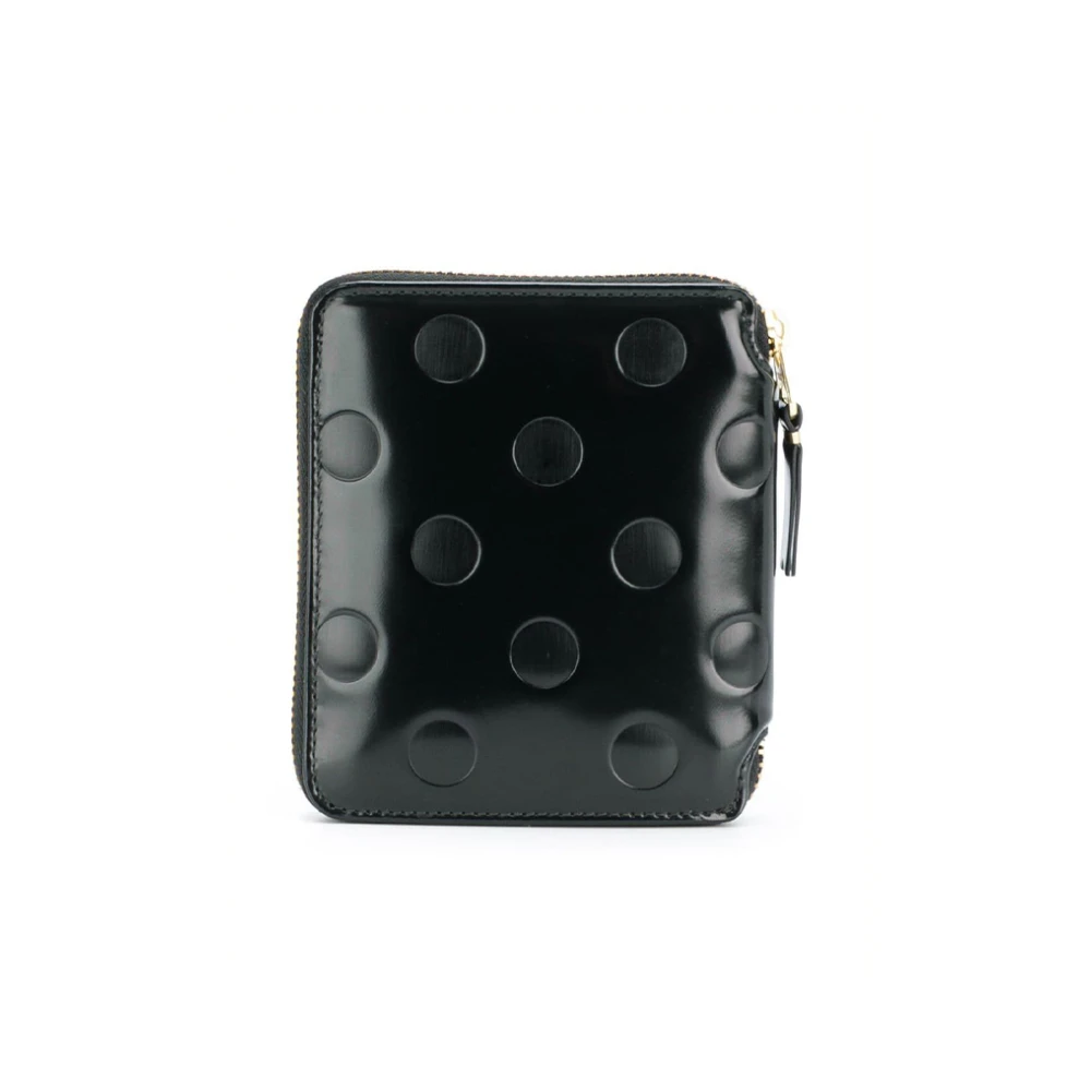 Comme des Garçons Gestippelde Reliëf Leren Portemonnee Black Unisex