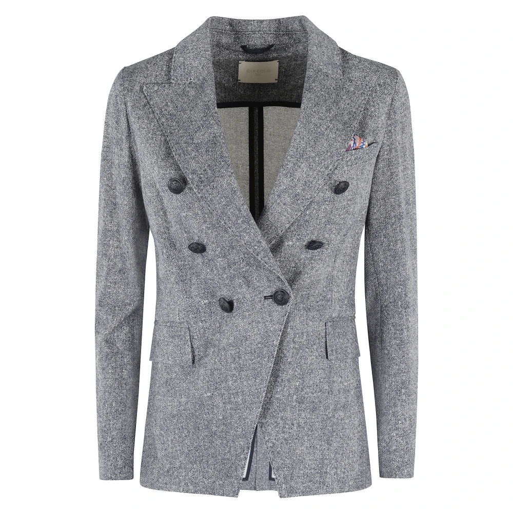 Circolo 1901 Piquet Stijl Shirt Blue Dames