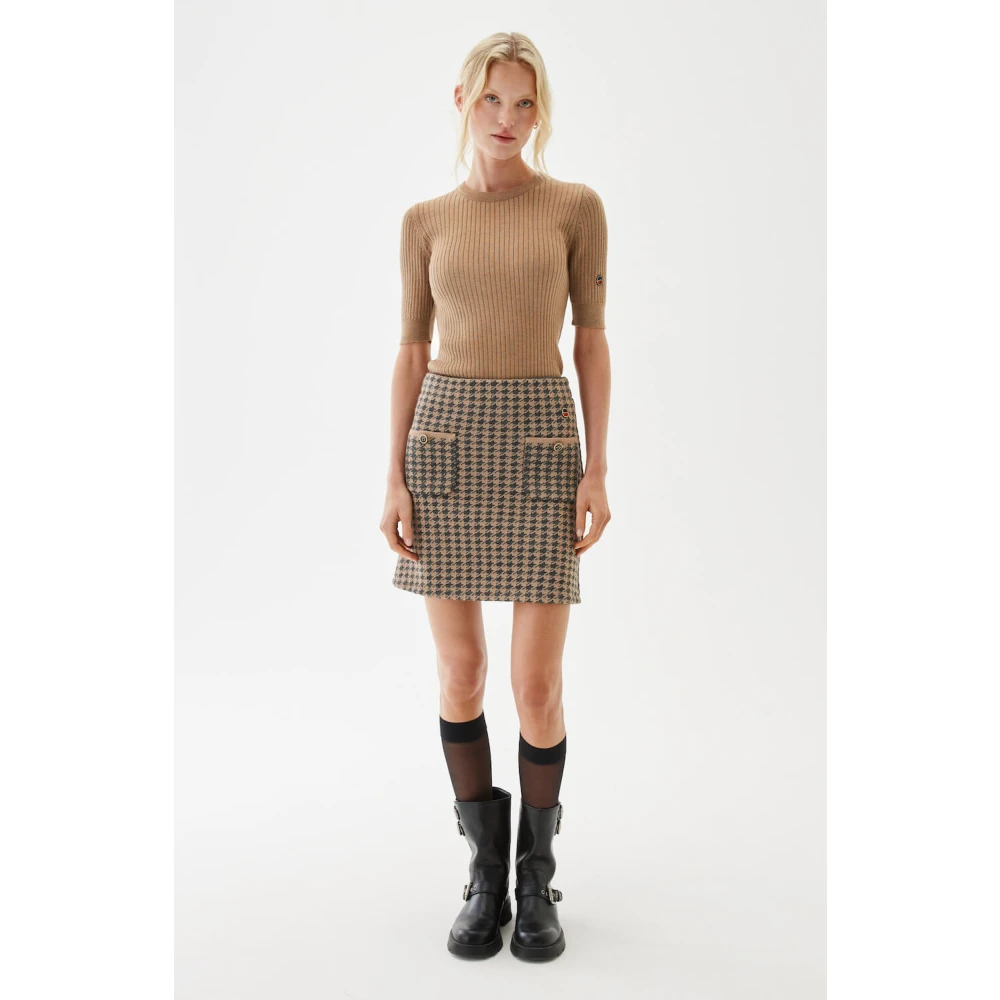 Busnel Dogtooth Jacquard Wollen Rok Multicolor Dames