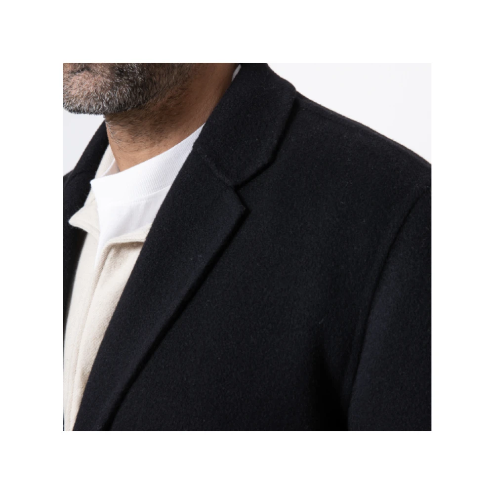 Herno Zwarte wollen rechte jas Black Heren
