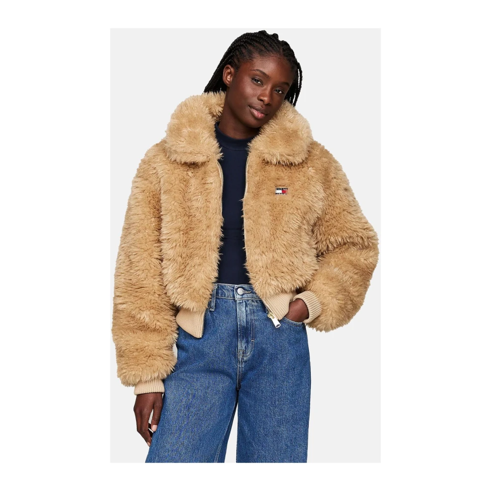 Tommy Jeans Stijlvolle Jas voor Mannen Beige Dames