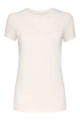 Satin T-shirt Round Neck SS Embroidery Signature