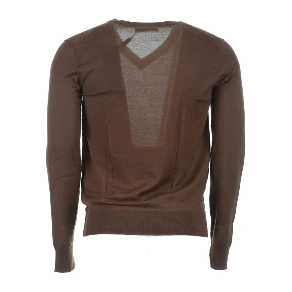 Dolce & Gabbana Cashmere V-hals Pullover voor Mannen Brown Heren