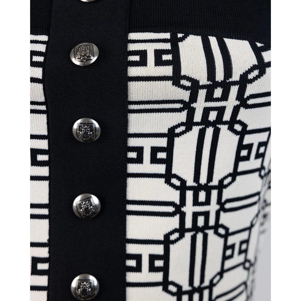 Elisabetta Franchi Zwarte Slim Fit Top met Verstelbare Bandjes Black Dames