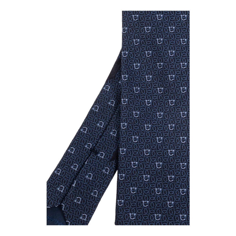Salvatore Ferragamo Zijden stropdas Blue Heren