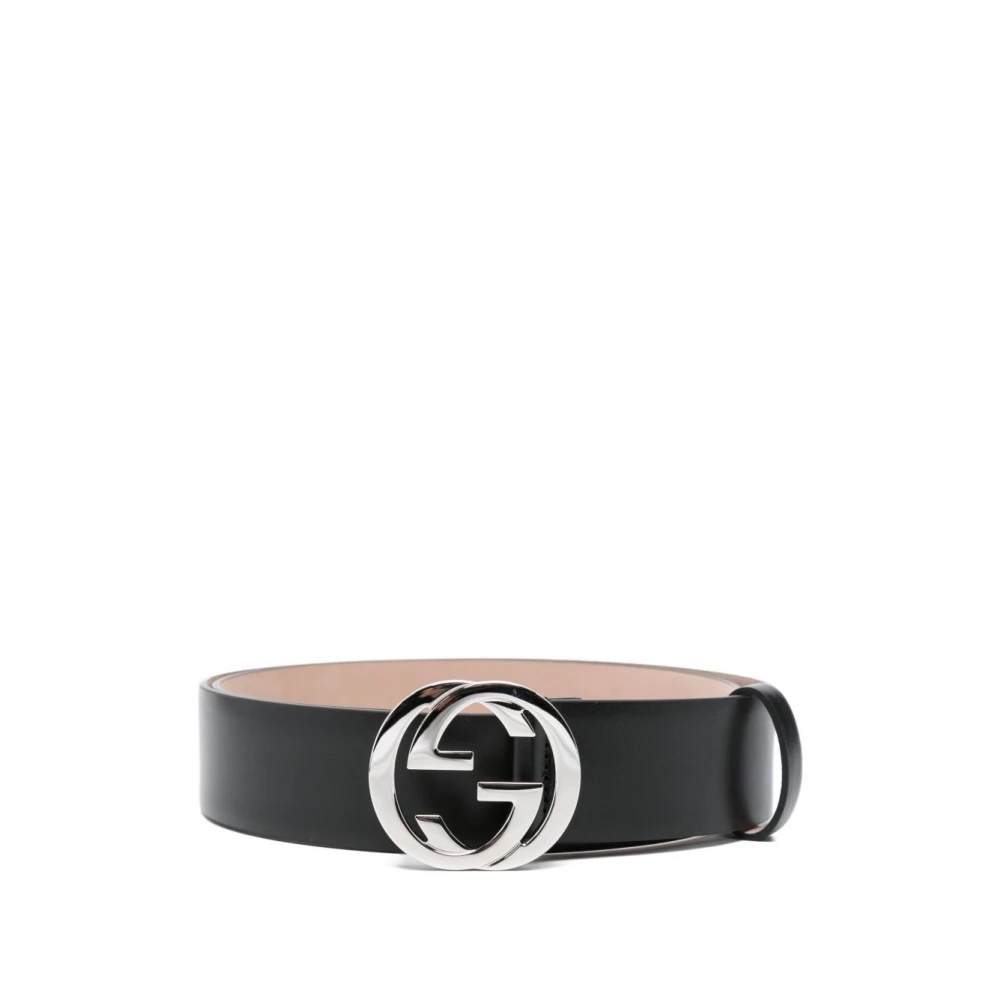 Gucci Men's Black Belts, 95 Cm, Belt With Interlocking G Buckle