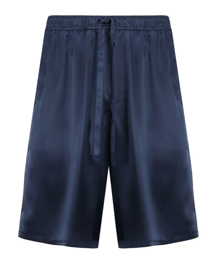 shorts-en-soie-bleue-a-cordon