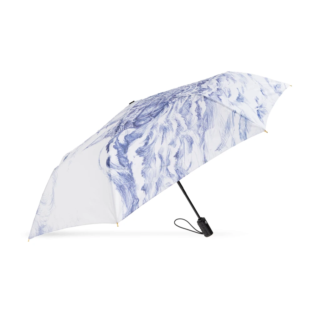 Moschino Unisex Wit Accessoires One Size, Opvouwbare Paraplu