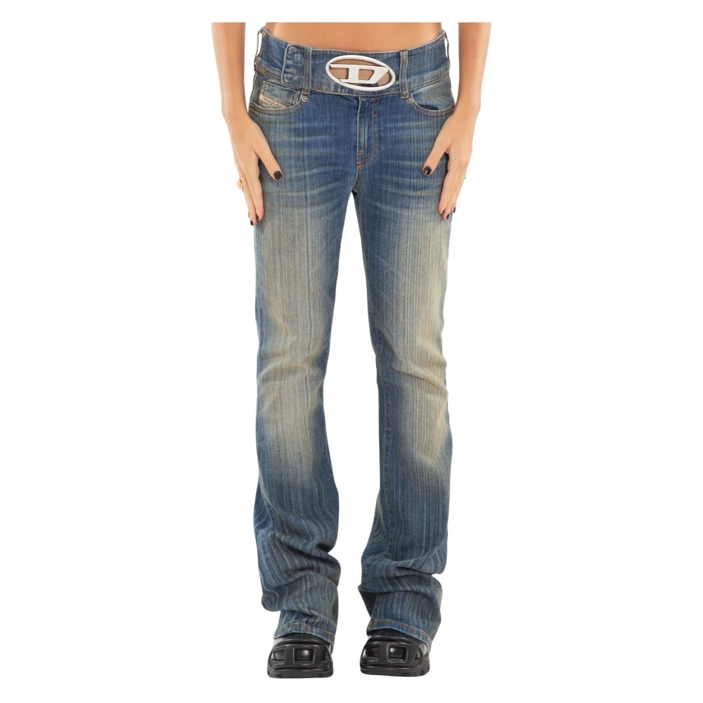 Diesel Oval D Bälte Bootcut Jeans Blue, Dam