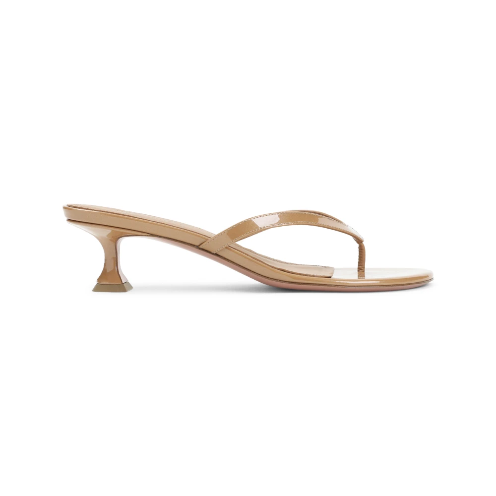 Amina Muaddi Women's Beige Heeled Mules, 8 Uk, Juliette Thong Sandals