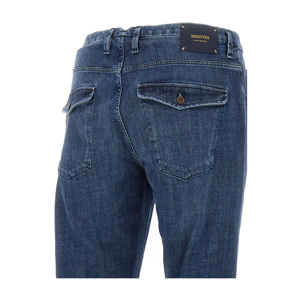 Incotex Donkerblauwe Stretch Denim Jeans Blue Heren