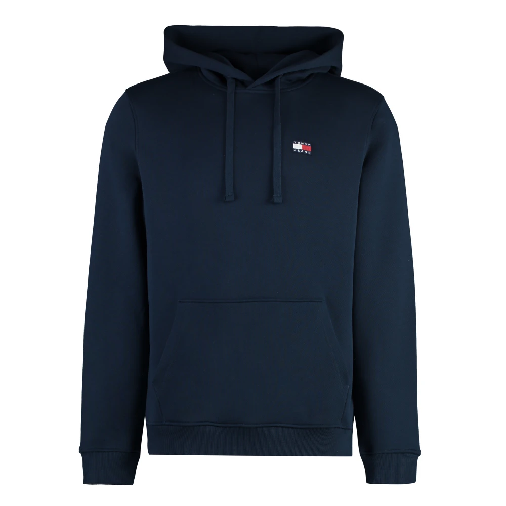 Tommy Jeans Men's Blue Hoodies, 2XL, Badge Drawstring Hoody