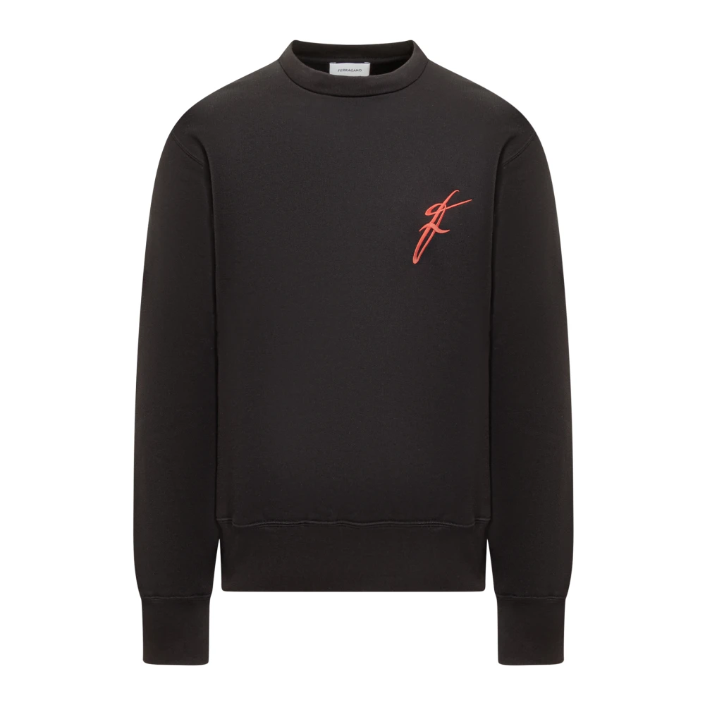 Salvatore Ferragamo Klassieke Crew Neck Sweatshirt Black Heren