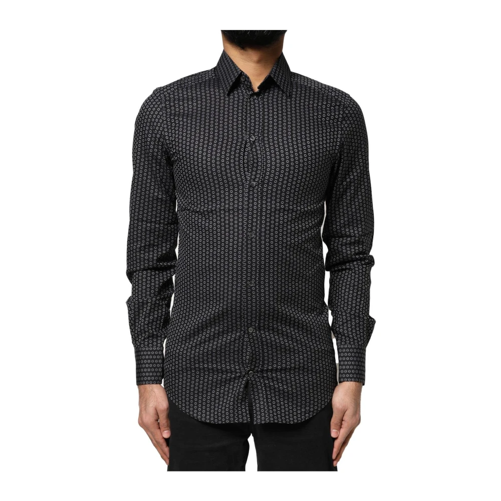 Dolce & Gabbana Men's Black Cotton Dress Shirt