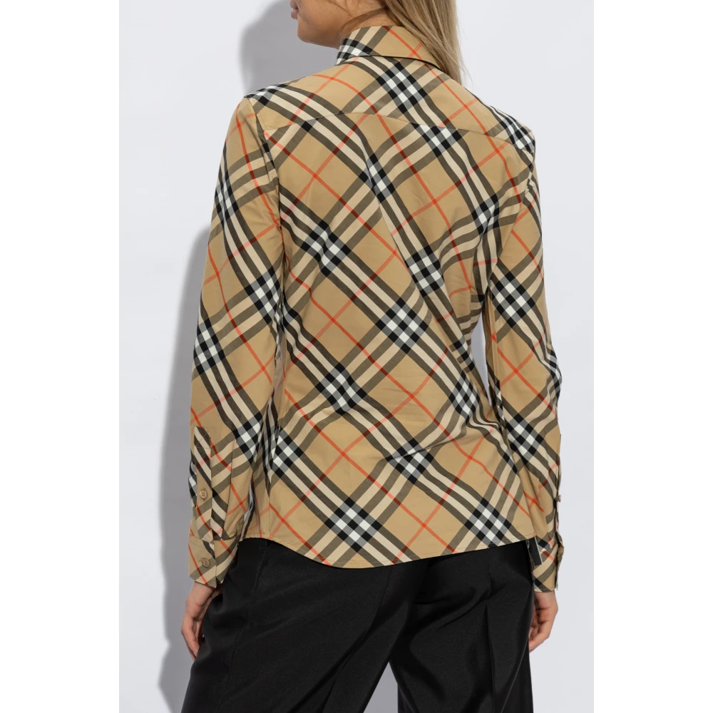 Burberry Op maat gemaakt geruite overhemd Beige Dames