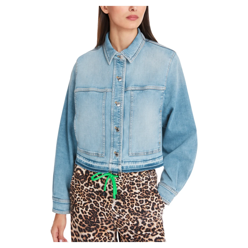 Marc Cain Gebruikte Denim Jack Blue Dames