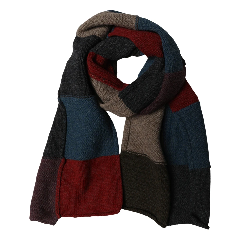 Dolce & Gabbana Multicolor Patchwork Knitted Foulard Scarf - Image 2