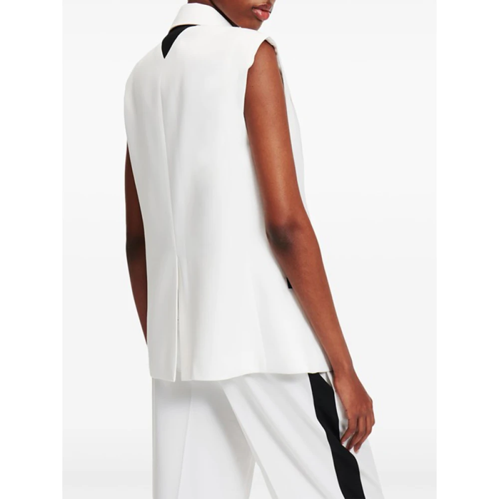 Karl Lagerfeld Tweekleurig op maat gemaakt gilet met pieklapels White Dames