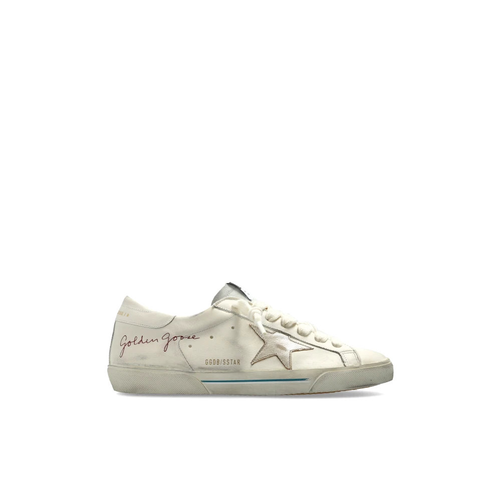 Golden Goose Men's White/Golden Super-Star Half Foxing