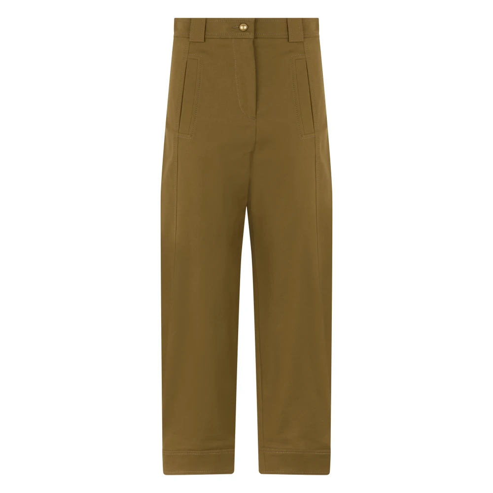 Max Mara Green Straight Trousers, Female, 2XS, Mxmadorni Trousers