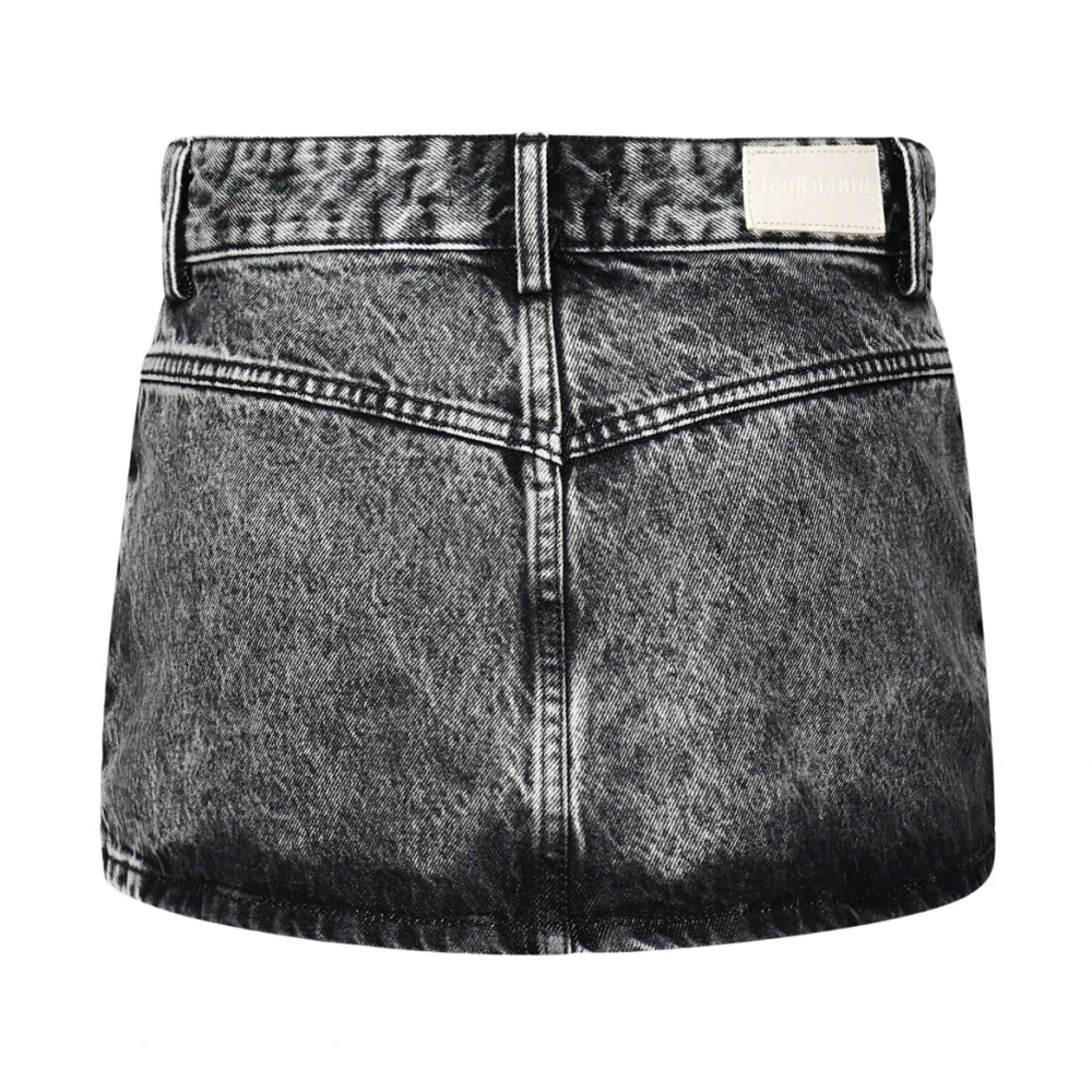 Icon Denim Verouderd Grijs Denim Mini Rok Gray Dames