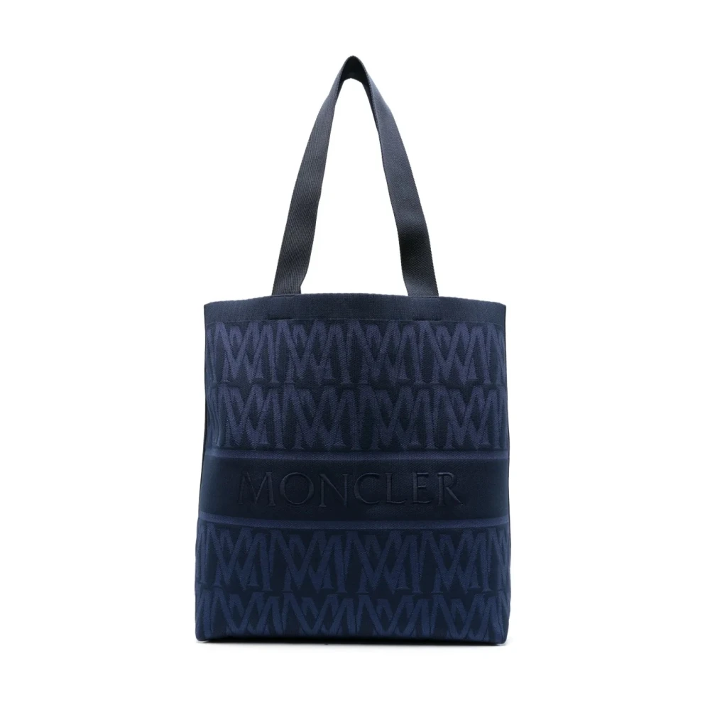 Moncler Men's Blue Knit Tote Bag - Shopping Bags - One Size - Bags