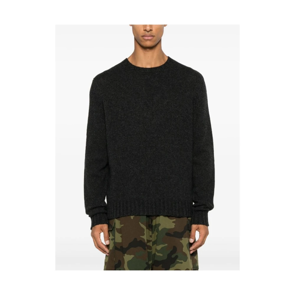 Palm Angels Donkergrijze Gebreide Trui Gray Heren