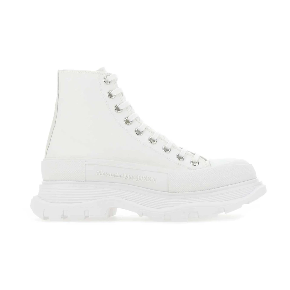 Alexander McQueen Canvas Sack Sneakers i Vit White, Herr