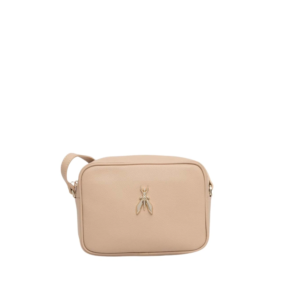 PATRIZIA PEPE Leren Schoudertas Fly Stijl Beige Dames