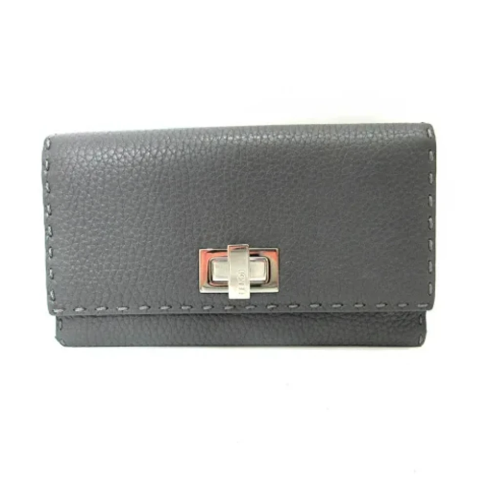 Fendi Vintage Pre-owned Leather wallets Gray Dames