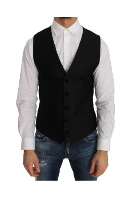 gilet-en-velours-noir-a-pois-a-cercle