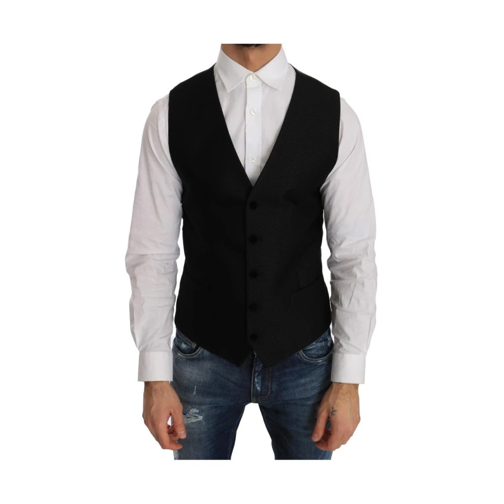 Dolce & Gabbana Polka Dot Black Dress Vest - Male - Waistcoats - Black - M - Suits - Image 3