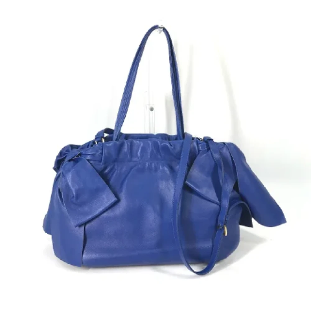 Prada Vintage Pre-owned Leather prada-bags Blue Dames