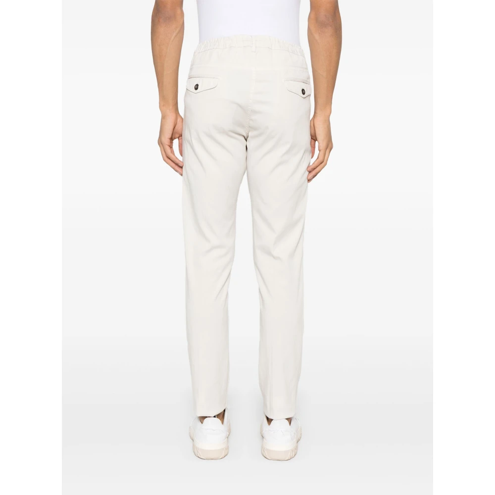 Eleventy Lyocell Katoen Trekkoord Broek Beige Heren