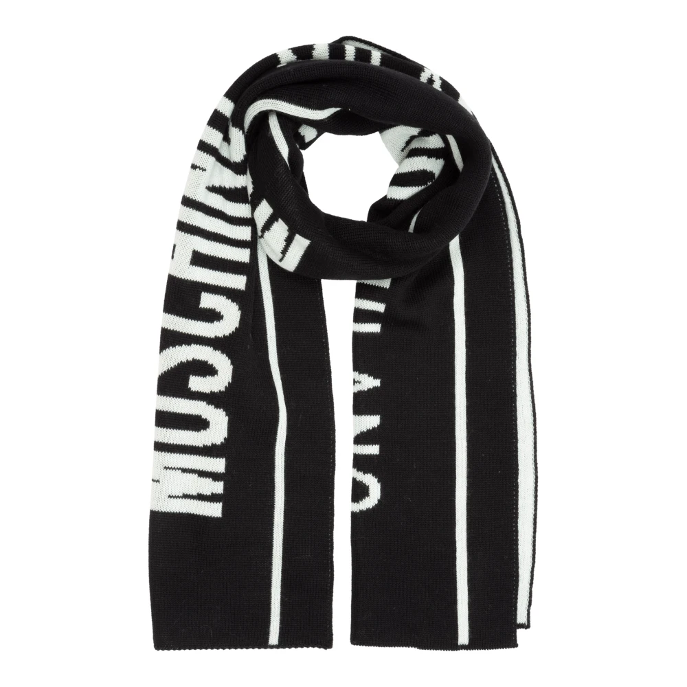 Moschino Zwarte Wollen Sjaal Black Dames