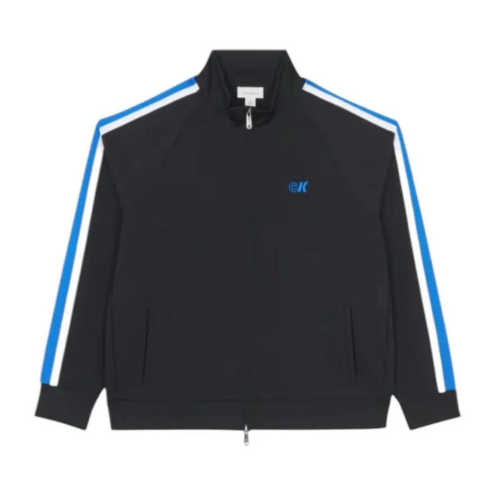 Calvin Klein Jeans Men's Black Stretch Twill Track Jacket