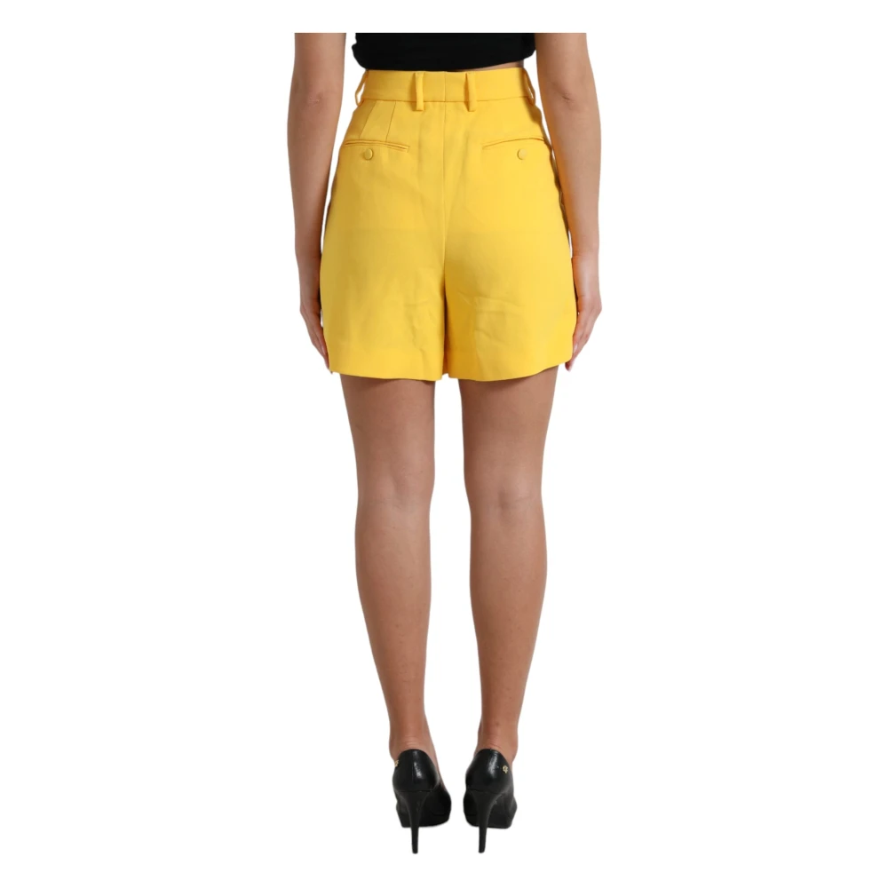 Dolce & Gabbana Bermuda Shorts met hoge taille in zonnig geel Yellow Dames
