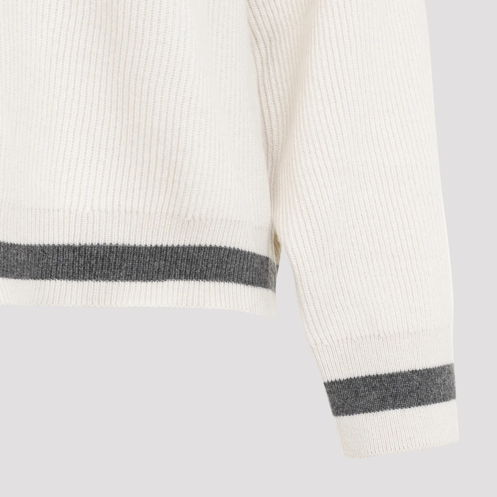 BRUNELLO CUCINELLI Witte Cashmere Sweater Aw24 White Dames