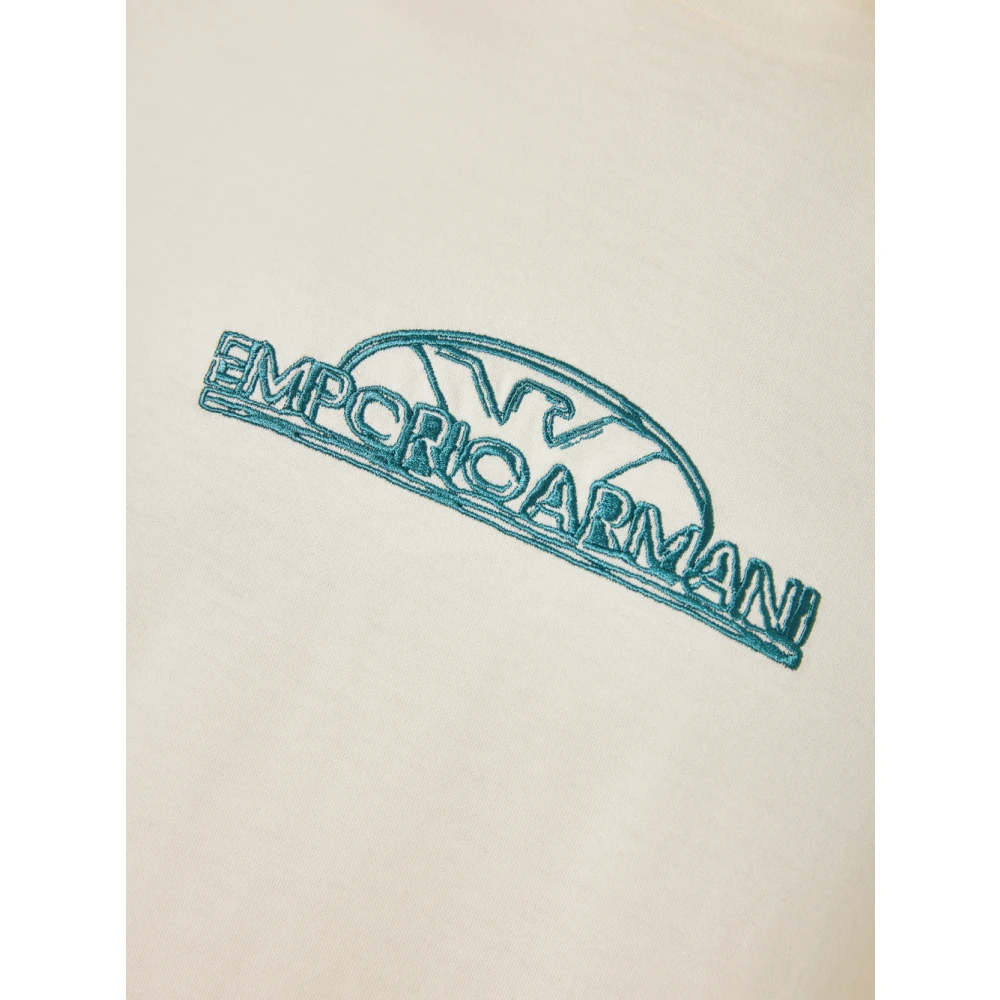 Emporio Armani Katoenen T-shirt met 3D Design White Heren