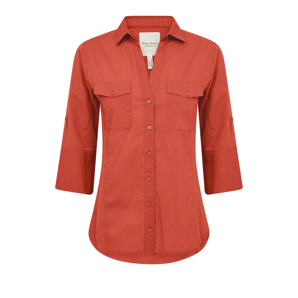 Part Two Cortniapw Blouse met Borstzakken Red Dames