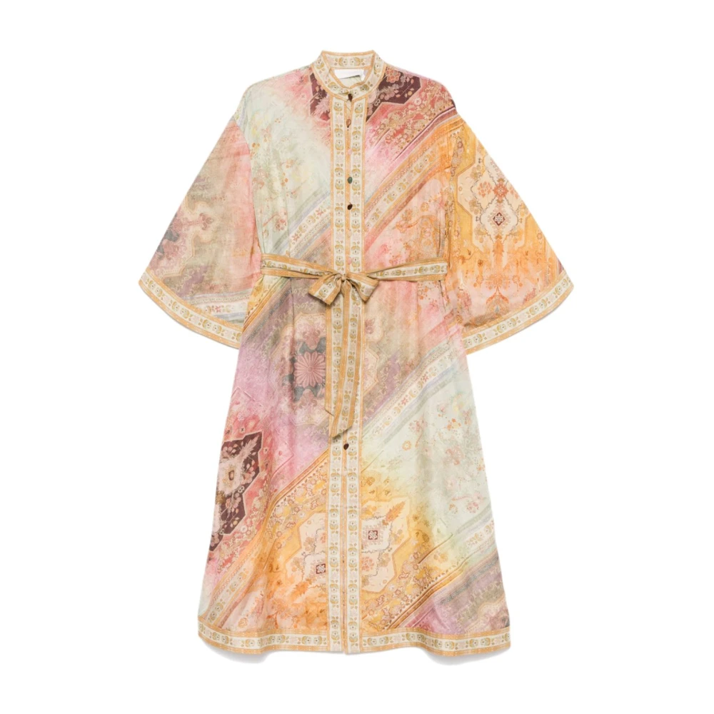 Zimmermann Multicolor Jurk met Wijde Mouwen Multicolor Dames