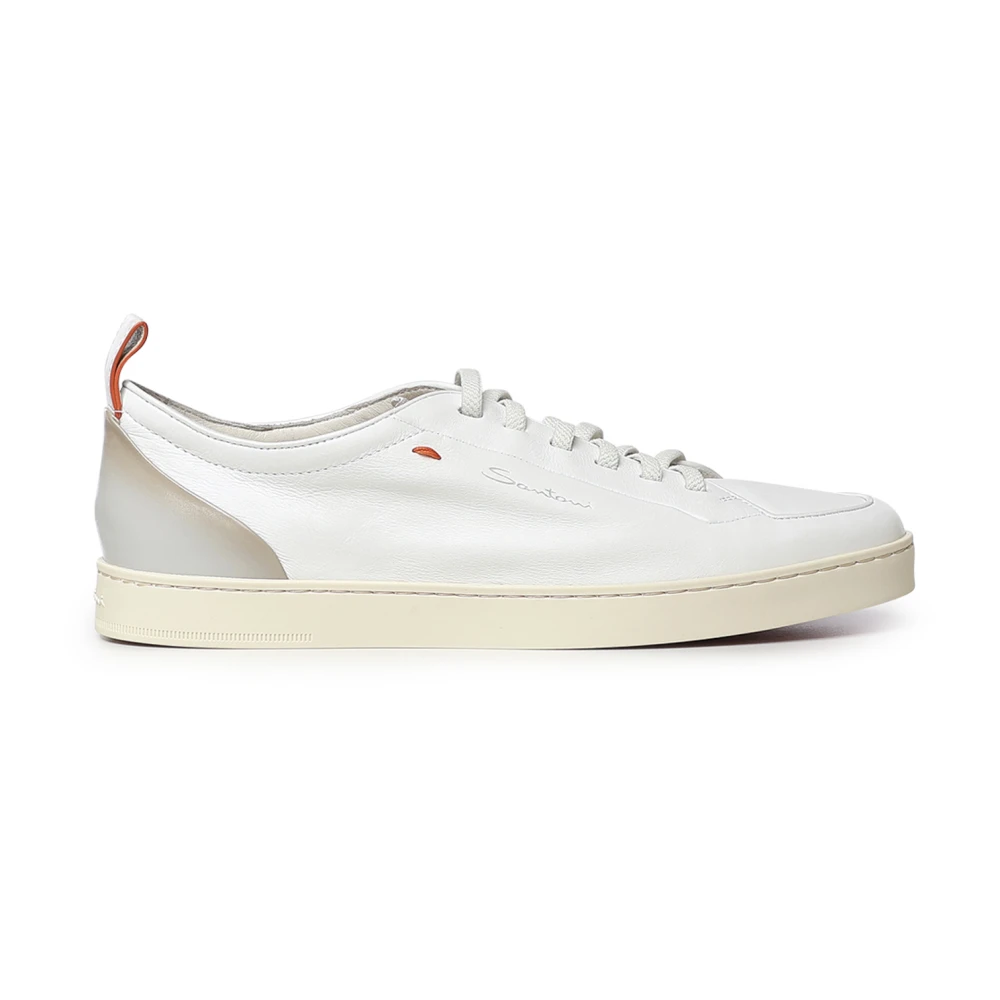 Santoni White Montecarlo Trainers - Male - Sneakers - 8 Uk - Shoes