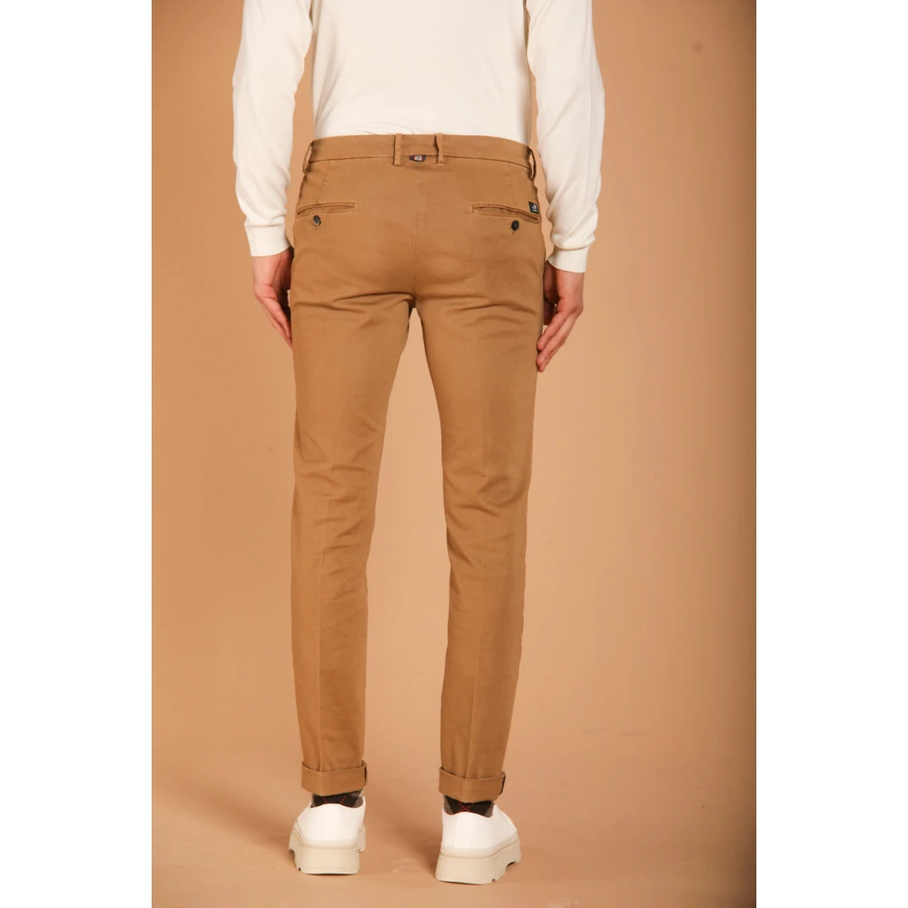 Mason's Slim Fit Gabardine Chino Broek Brown Heren