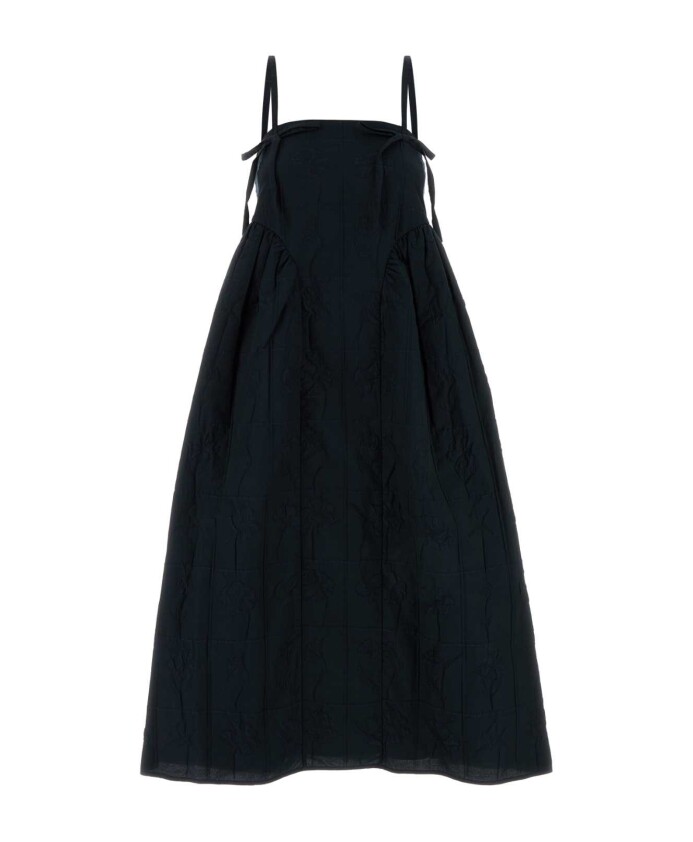 robe-en-melange-de-coton-bleu-fonce
