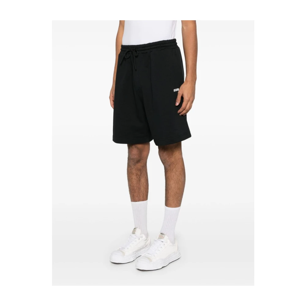 Msgm Zwarte Zomer Shorts voor Mannen Black Heren