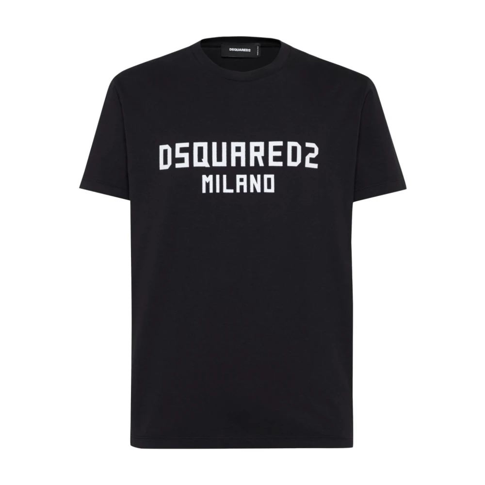 Dsquared2 Men's Black T-Shirts, Xl, Logo Printed Crewneck T-Shirt