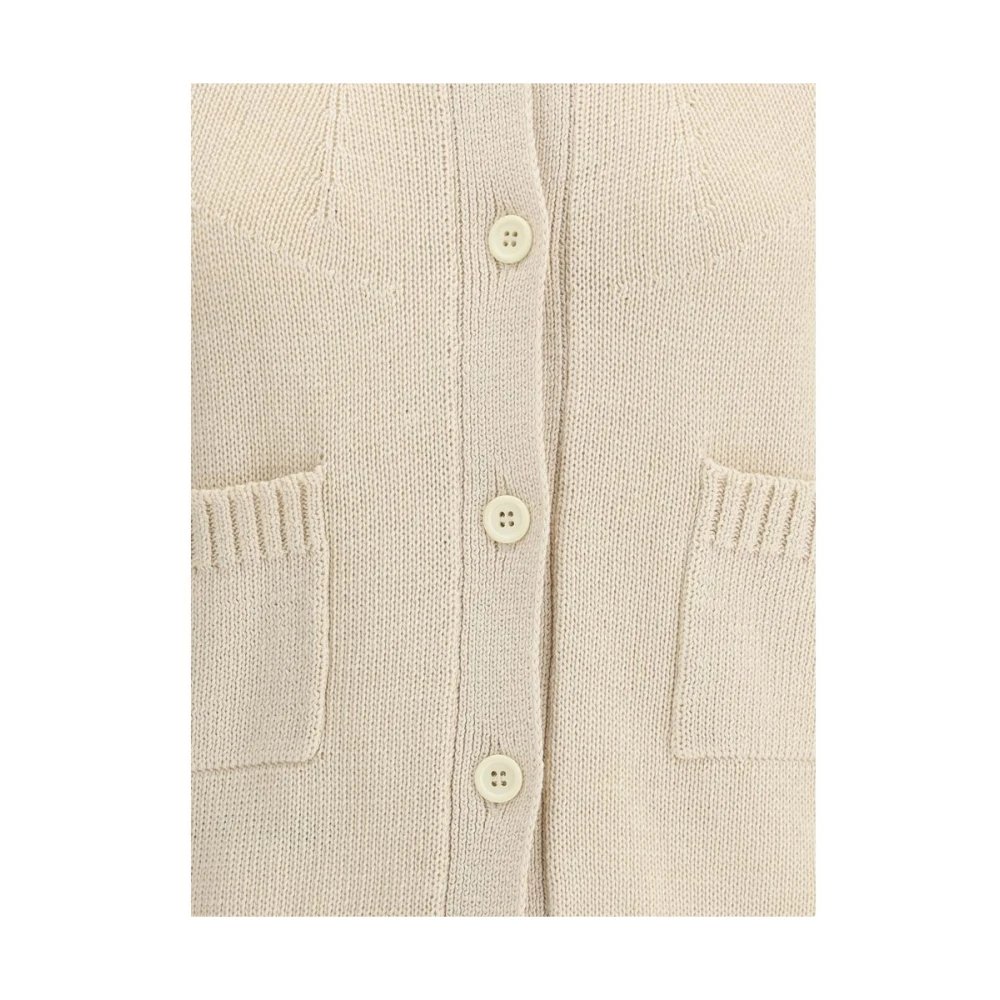 Fabiana Filippi Geribbelde Katoenen Vest Beige Dames