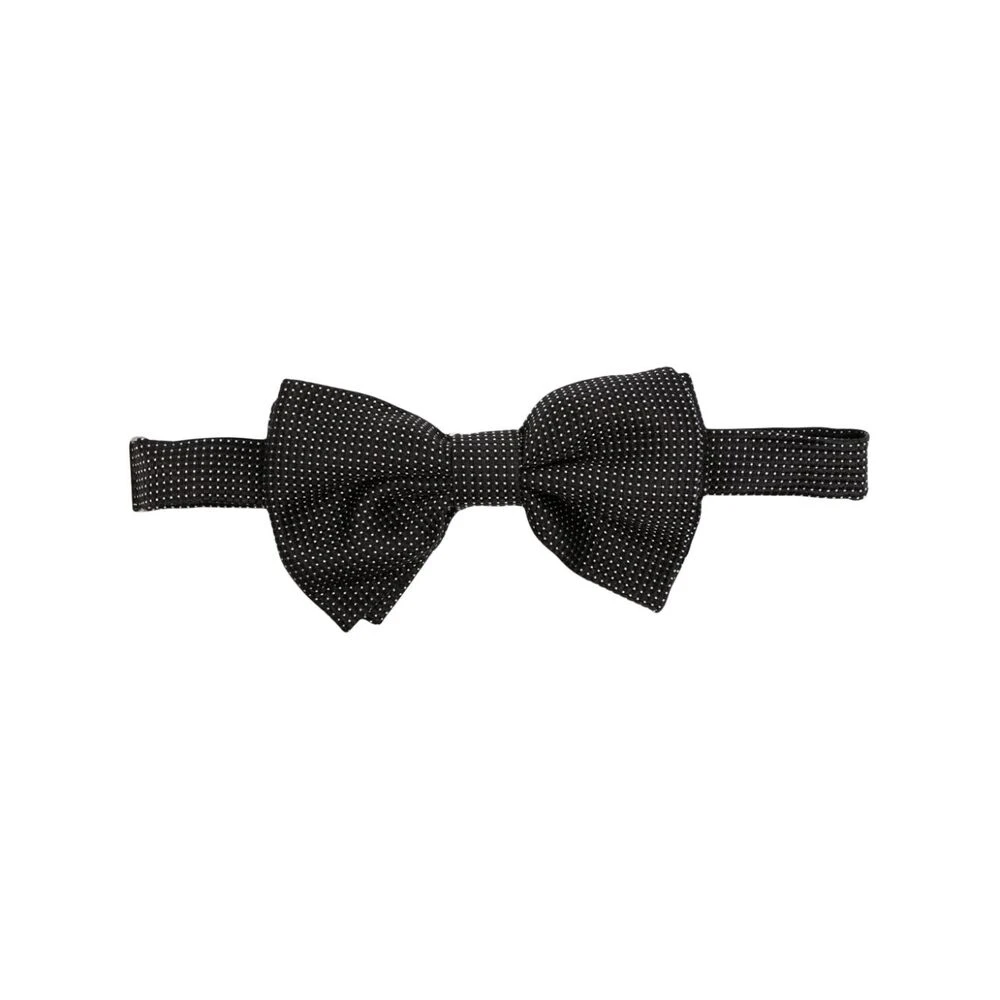 Tagliatore Zijden Strik met Polkadotprint Black Heren