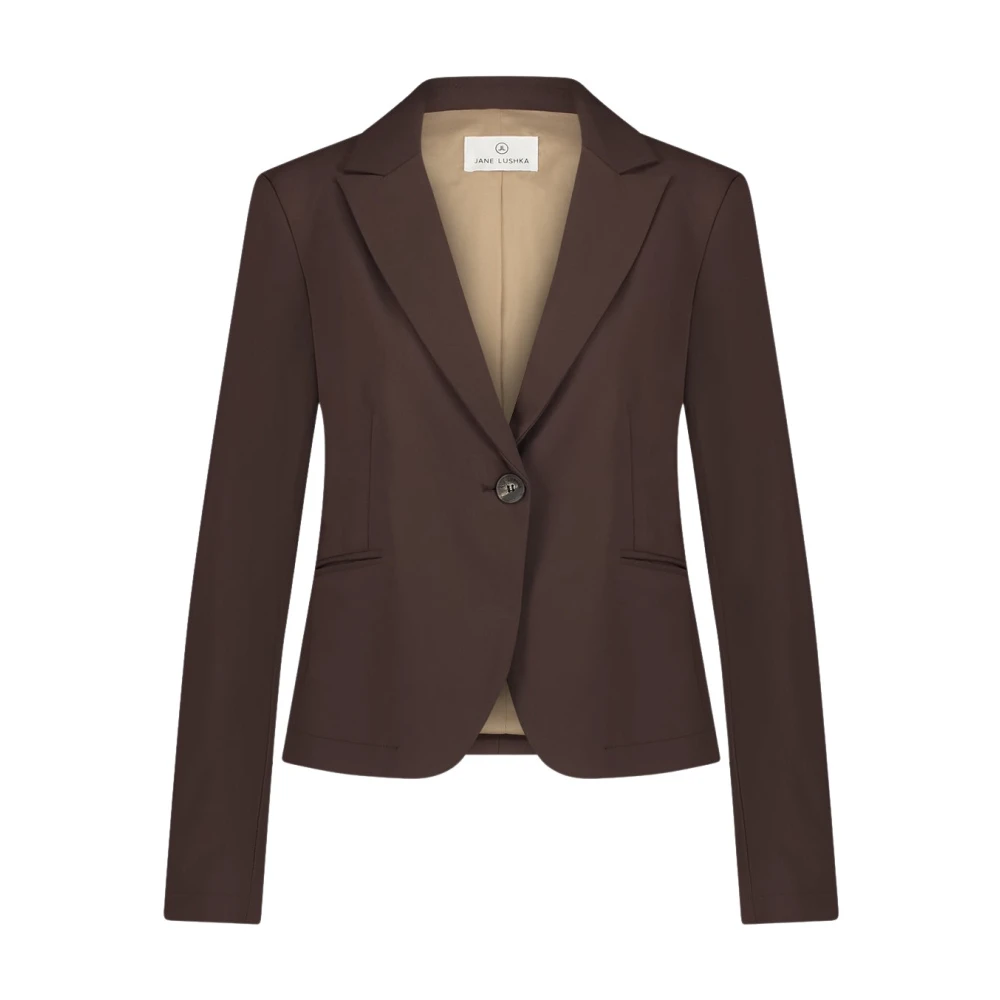 Jane Lushka Elvira Blazer Technical Jersey Brown Dames